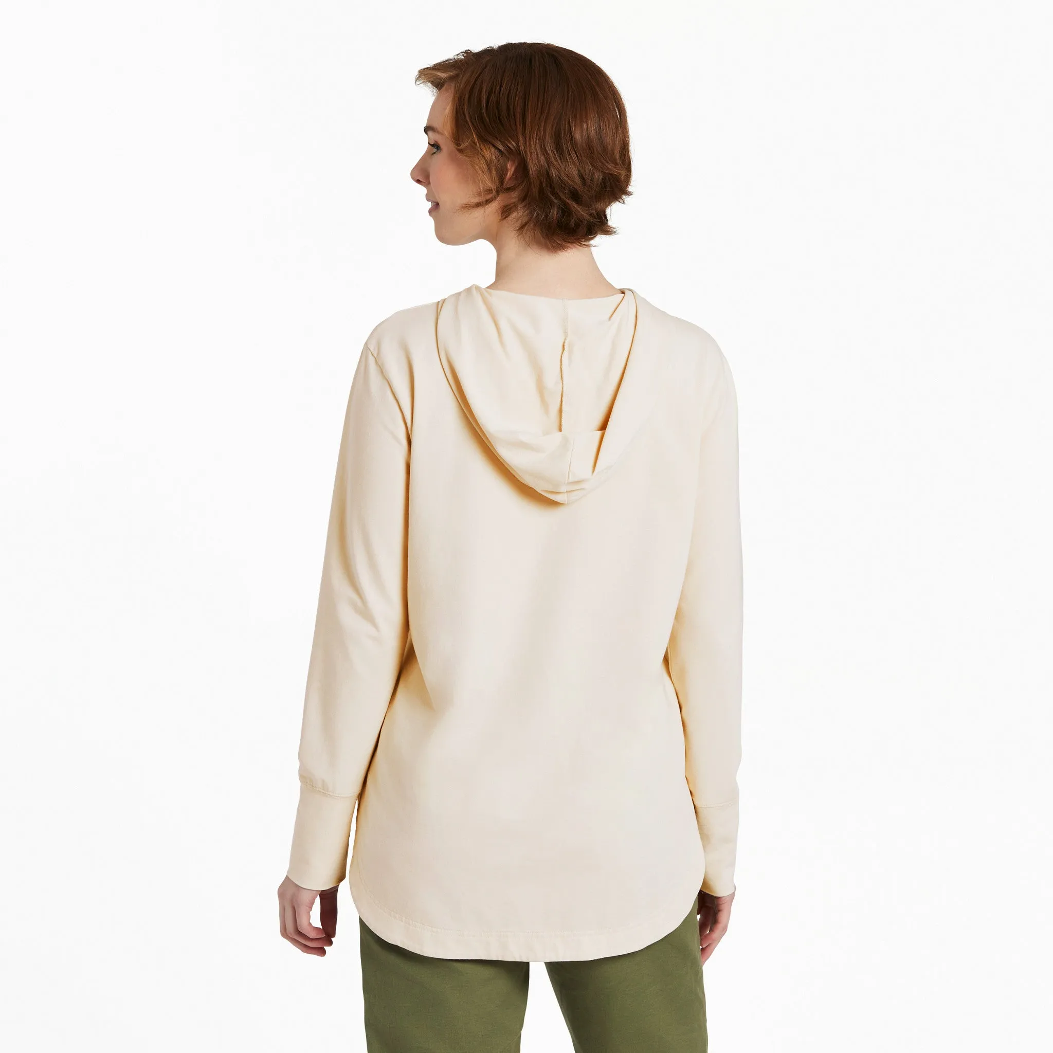Women's Sunflower Sketch Crusher-FLEX Hoodie Tunic Life is Good