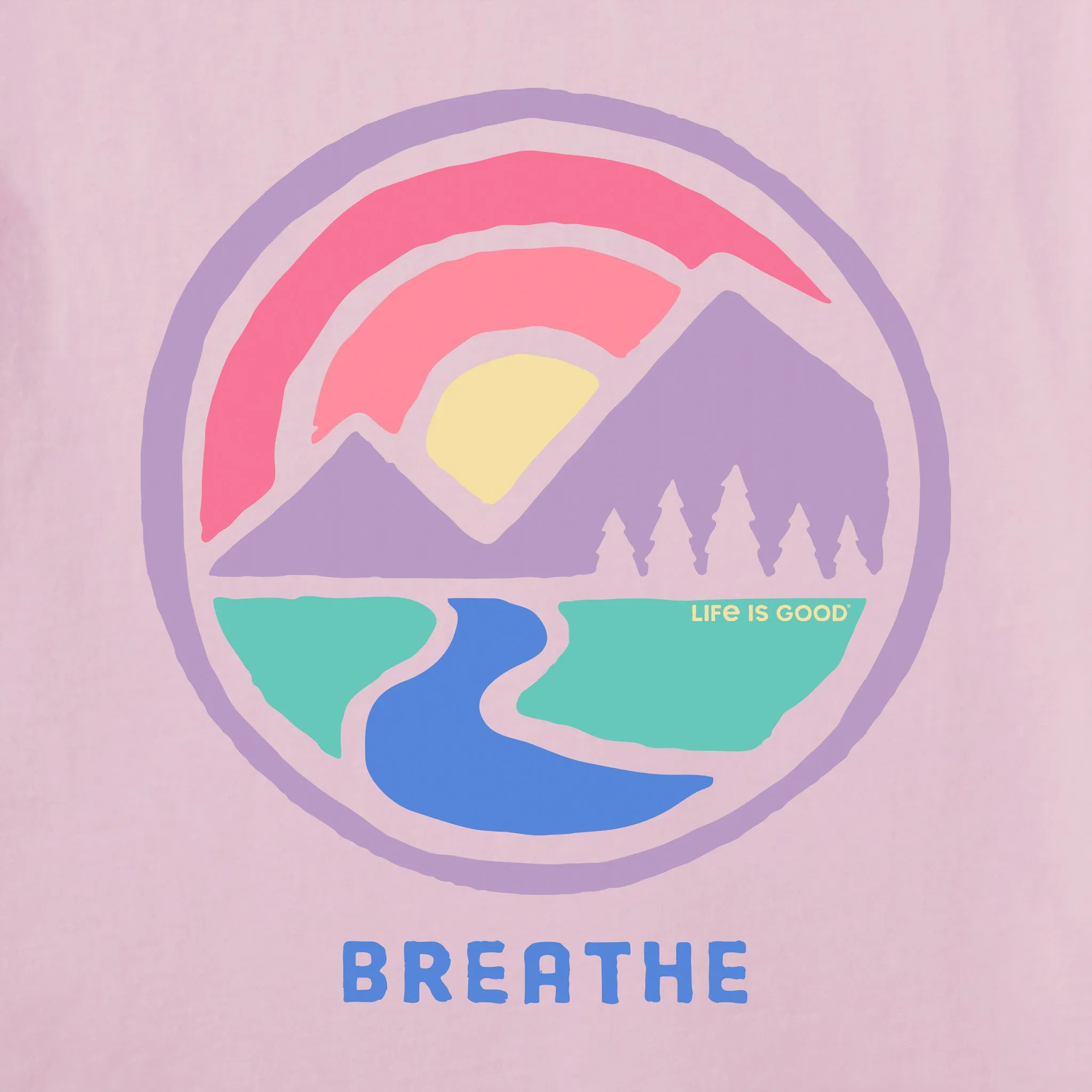 Women's Sunset Breathe Circle Simply True Fleece Hoodie Life is Good
