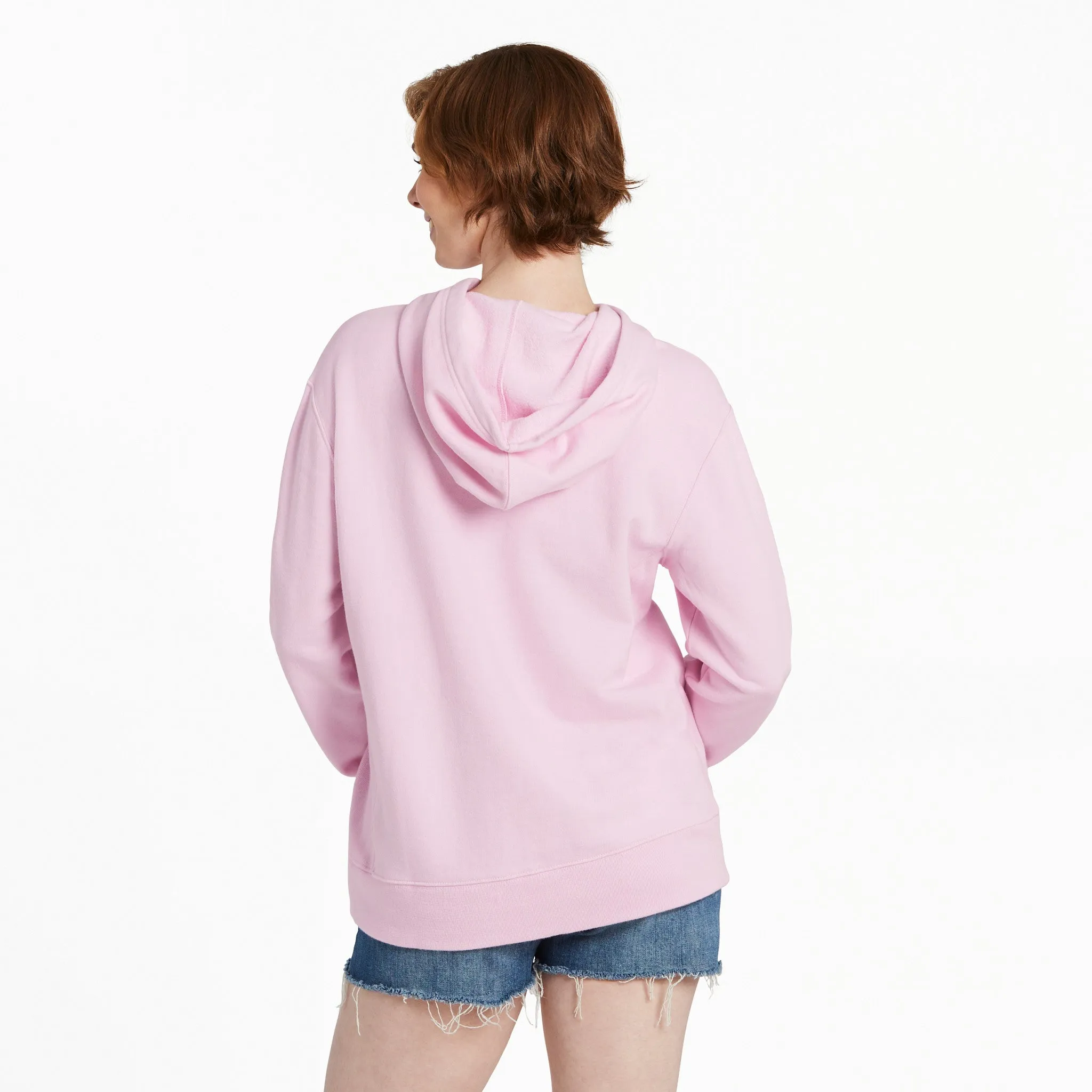 Women's Sunset Breathe Circle Simply True Fleece Hoodie Life is Good