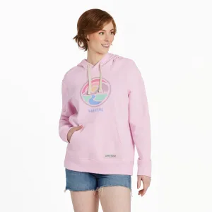 Women's Sunset Breathe Circle Simply True Fleece Hoodie Life is Good