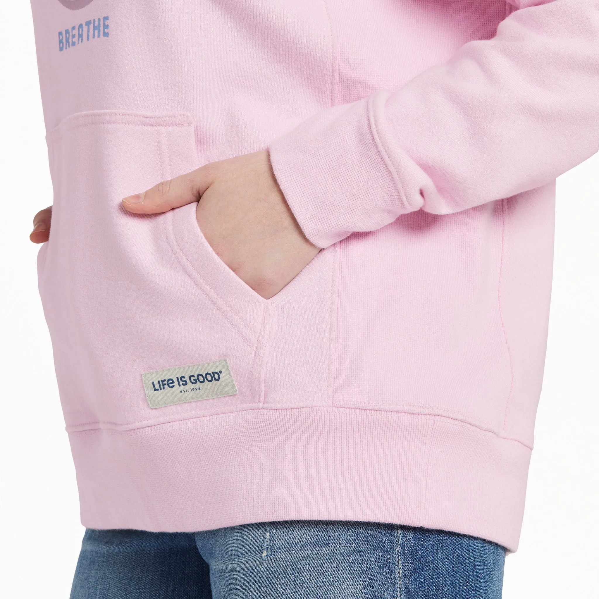 Women's Sunset Breathe Circle Simply True Fleece Hoodie Life is Good