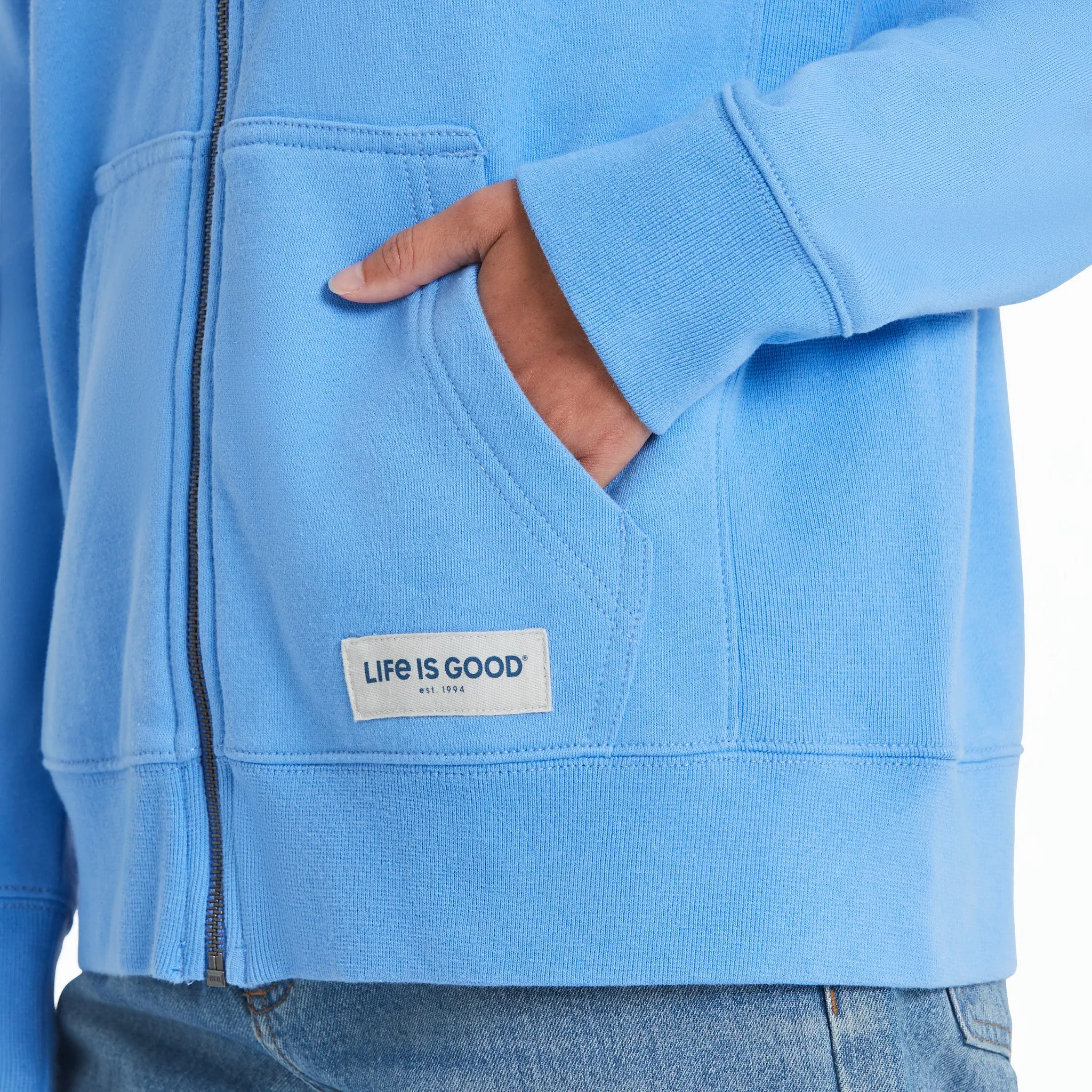 Women's Sunset Wave LIG Simply True Fleece Zip Hoodie Life is Good