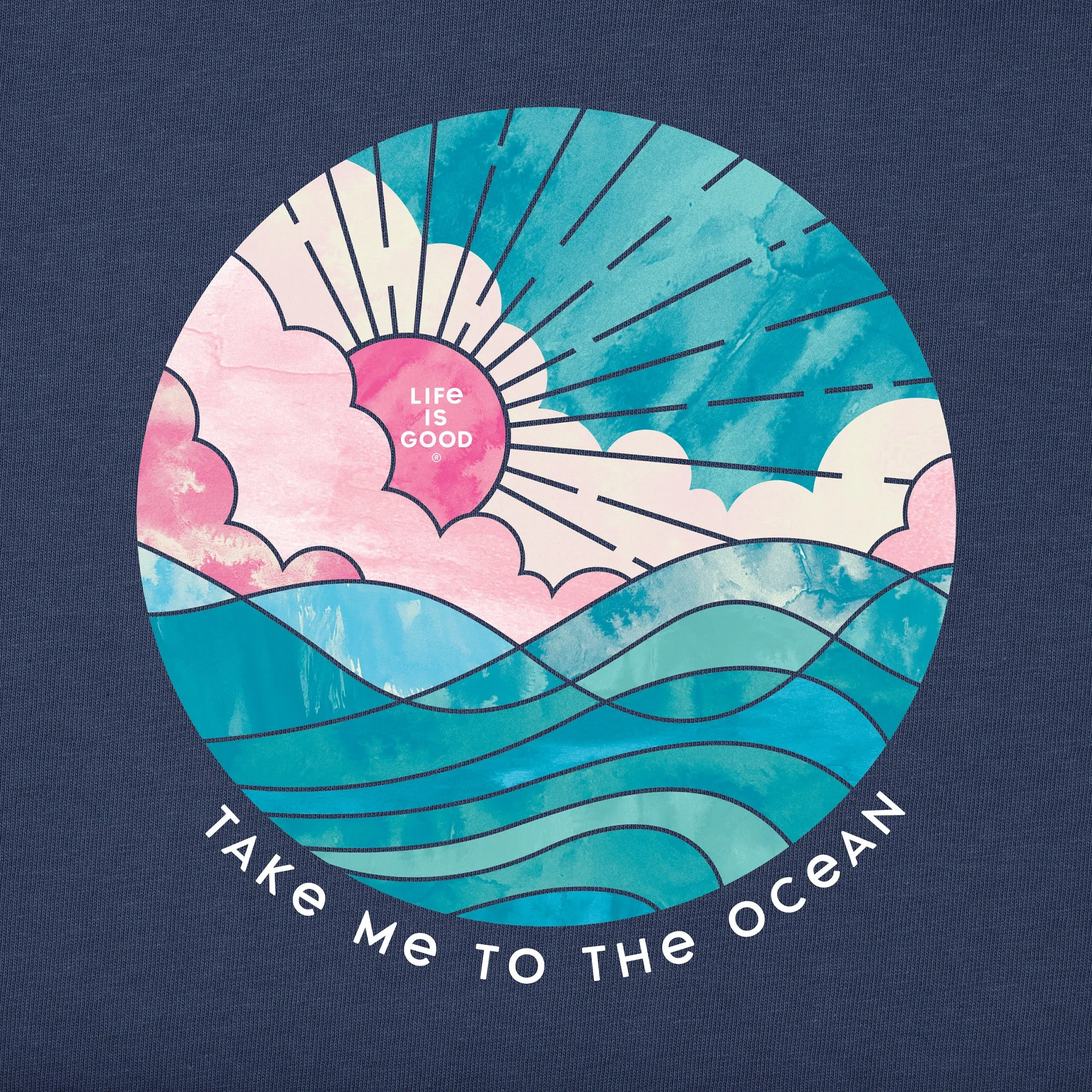 Women's Take Me to the Ocean Simply True Fleece Crew Life is Good