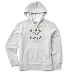 Women's Thankful and Grateful Simply True Fleece Hoodie Life is Good