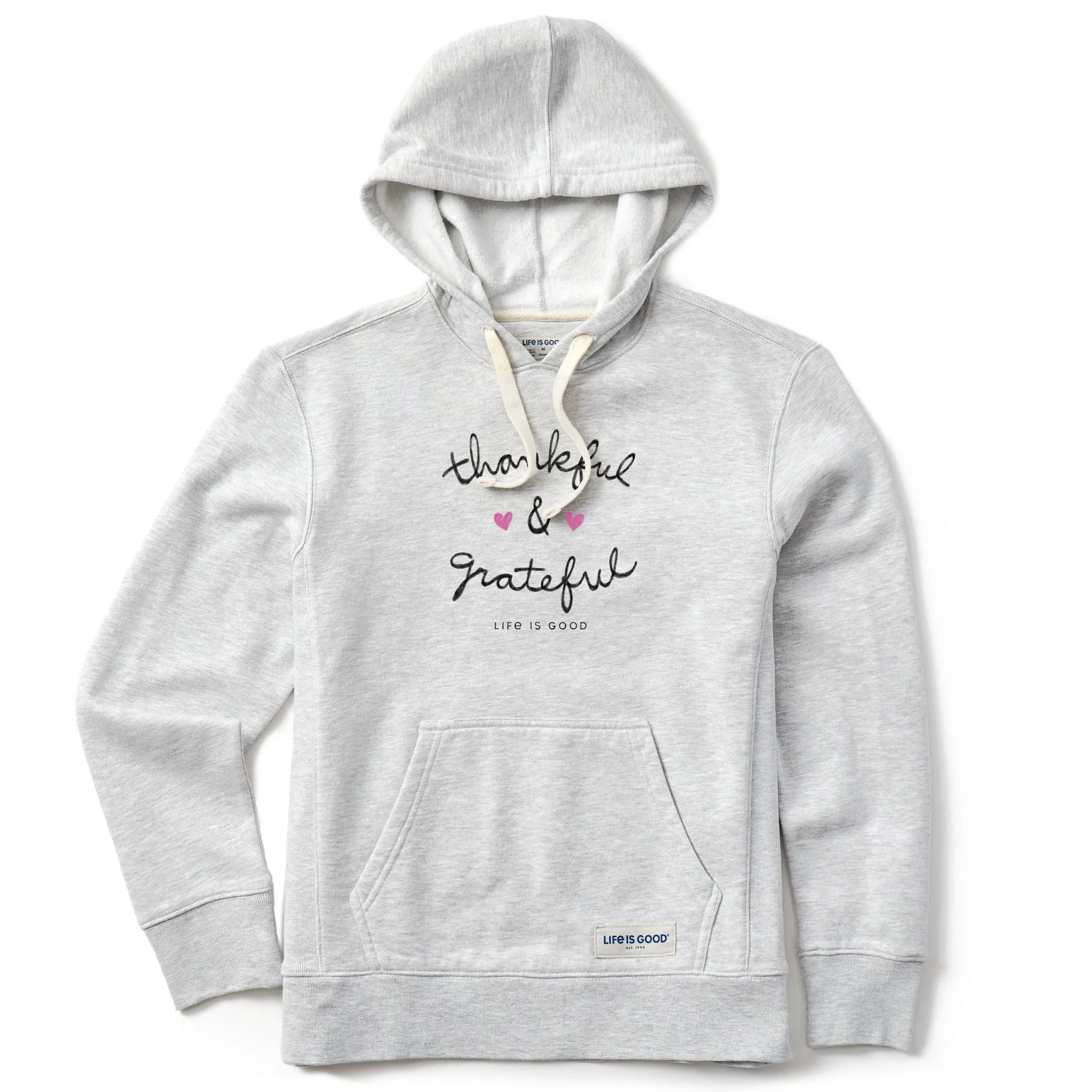 Women's Thankful and Grateful Simply True Fleece Hoodie Life is Good
