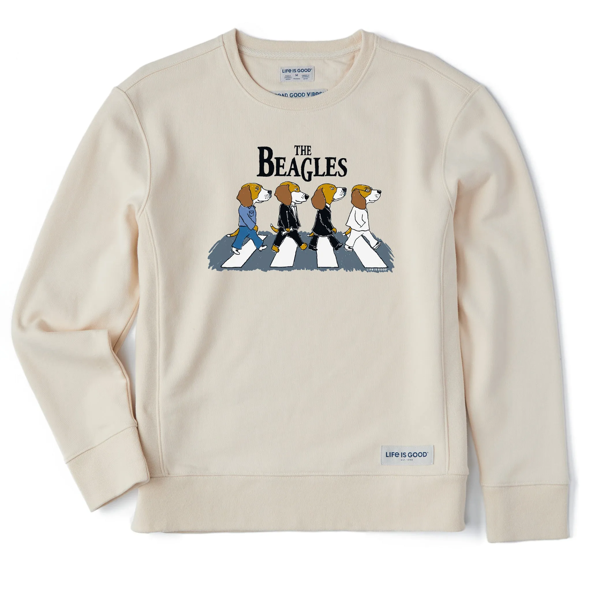 Women's The Beagles Simply True Fleece Crew Life is Good