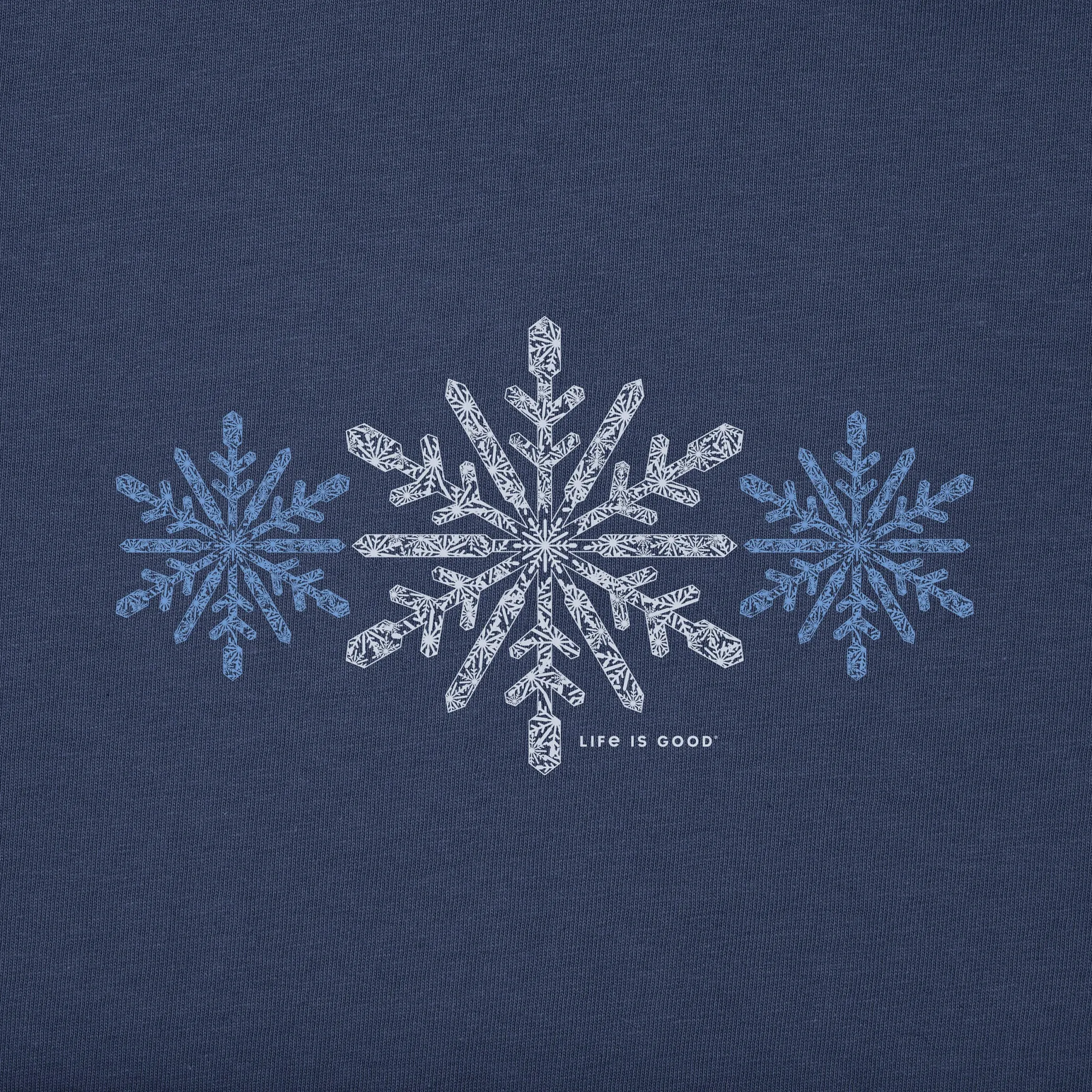 Women's Three Delicate Snowflakes Simply True Fleece Hoodie Life is Good