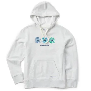 Women's Three Painted Daisies Simply True Fleece Hoodie Life is Good