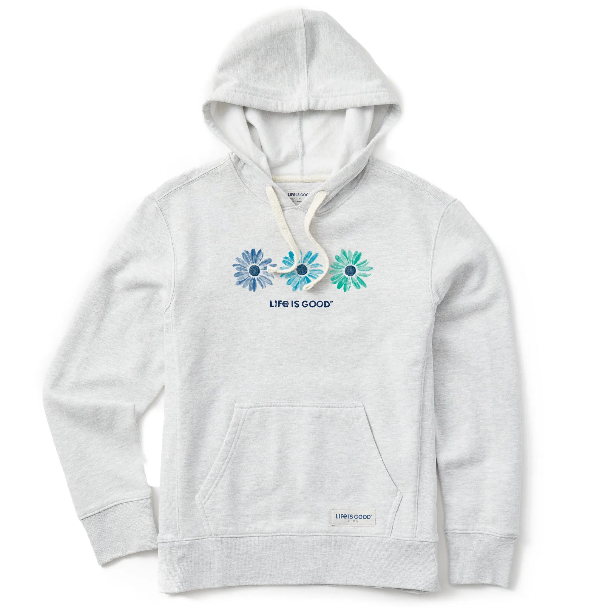 Women's Three Painted Daisies Simply True Fleece Hoodie Life is Good