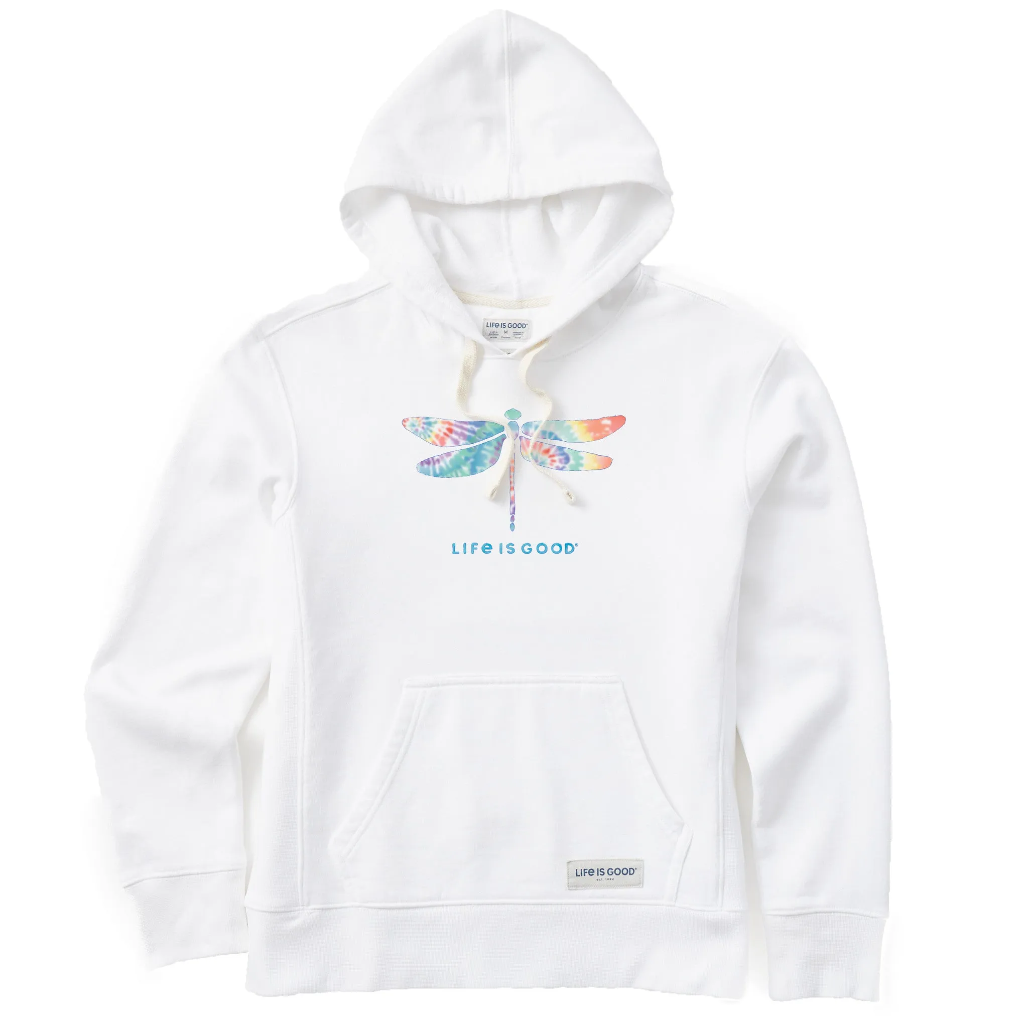 Women's Tie Dye Dragonfly Simply True Fleece Hoodie Life is Good