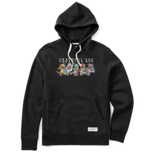 Women's Tie Dye Grateful Dog Simply True Fleece Hoodie Life is Good
