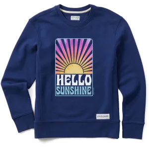Women's Tie Dye Hello Sunshine Retro Simply True Fleece Crew Life is Good