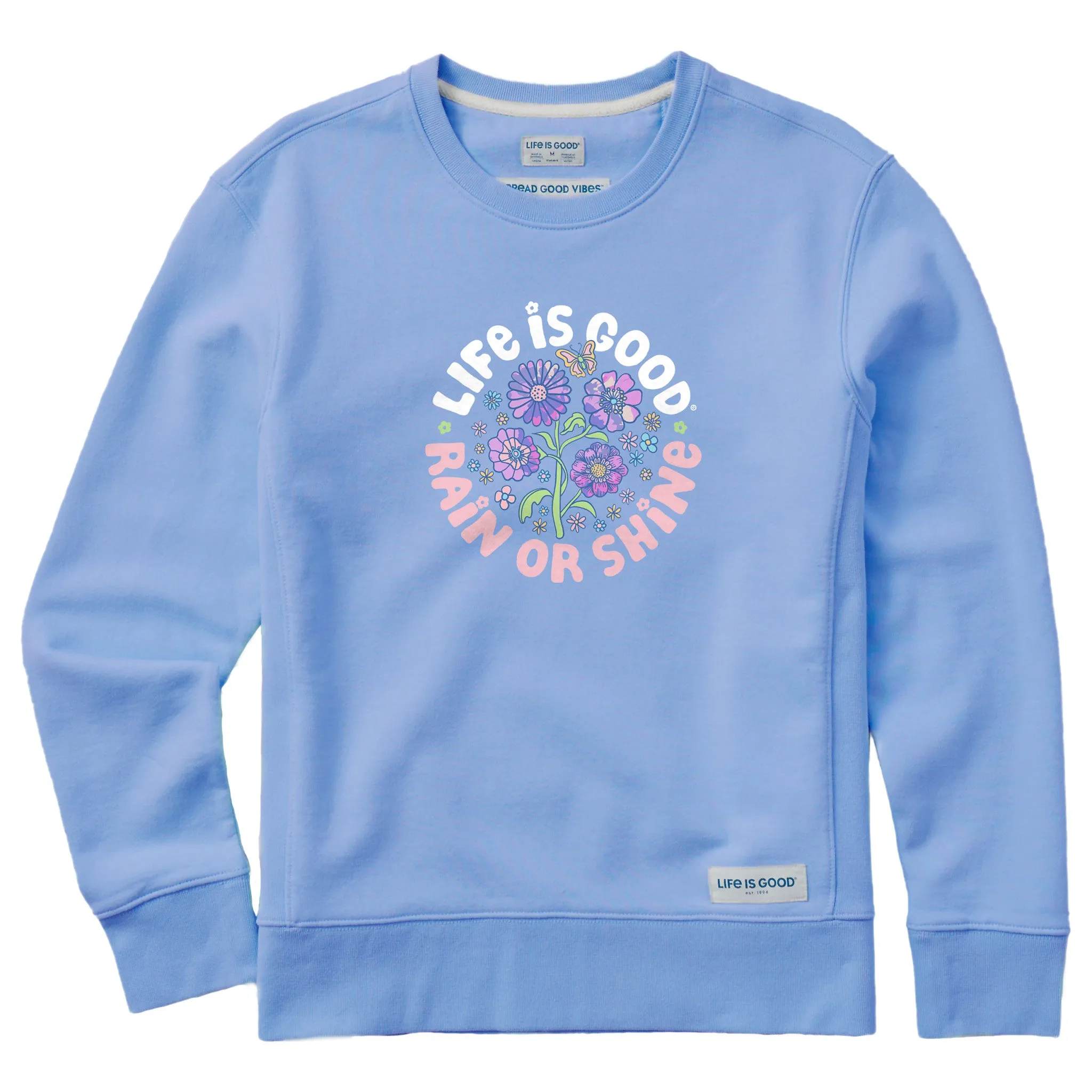Women's Tie Dye Rain or Shine Trippy Simply True Crew Life is Good