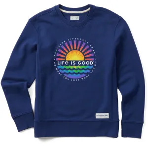 Women's Tie Dye Sunset Burst Simply True Crew Life is Good