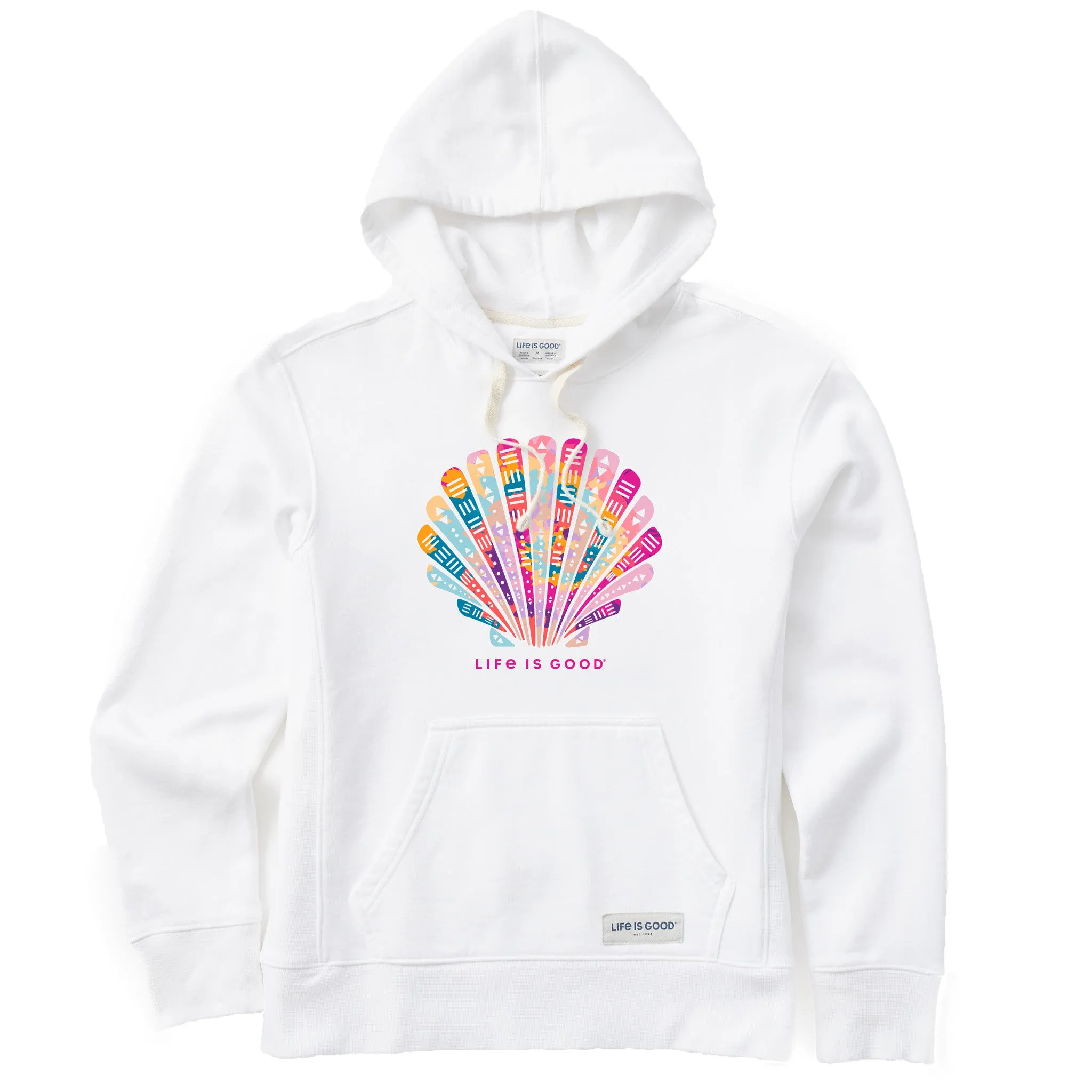 Women's Tie Dye Tribal Shell Simply True Fleece Hoodie Life is Good