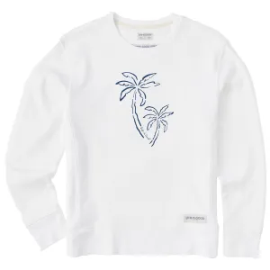Women's Two Simple Palms Simply True Fleece Crew Life is Good