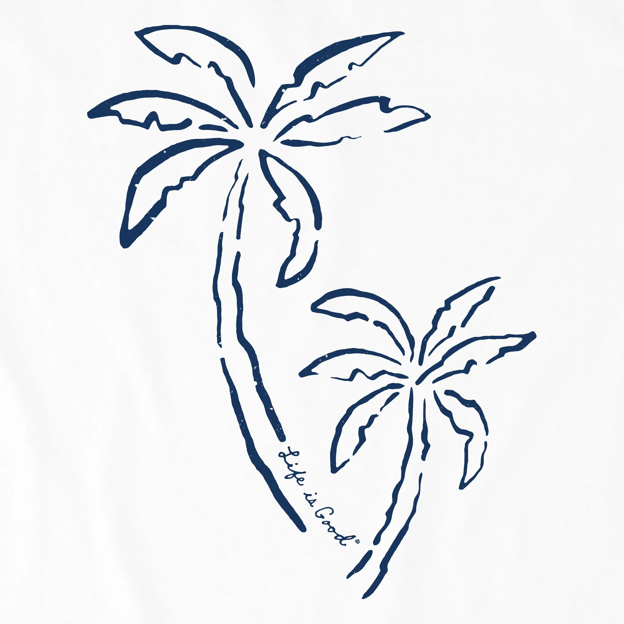 Women's Two Simple Palms Simply True Fleece Crew Life is Good