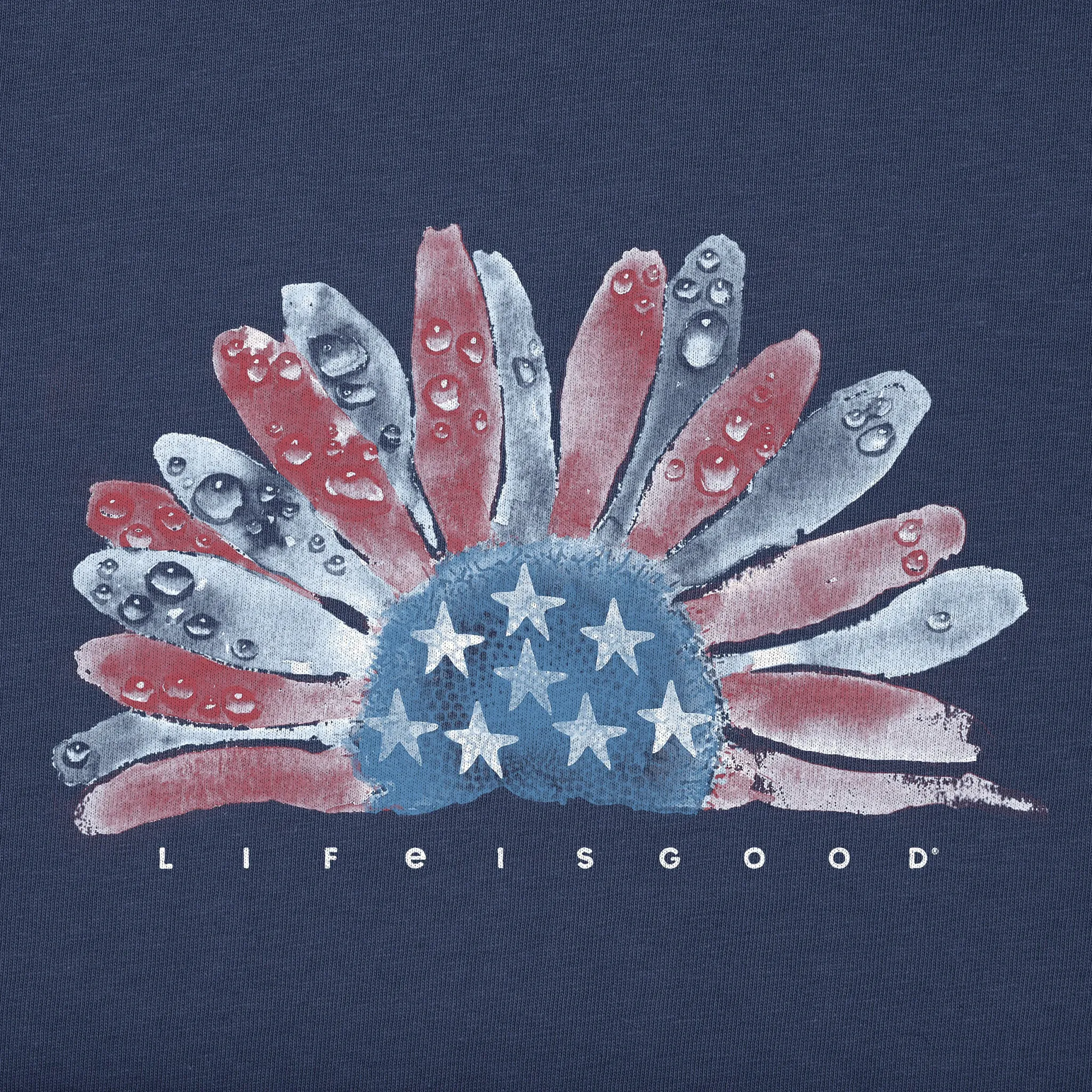 Women's USA Daisy Simply True Fleece Crew Life is Good