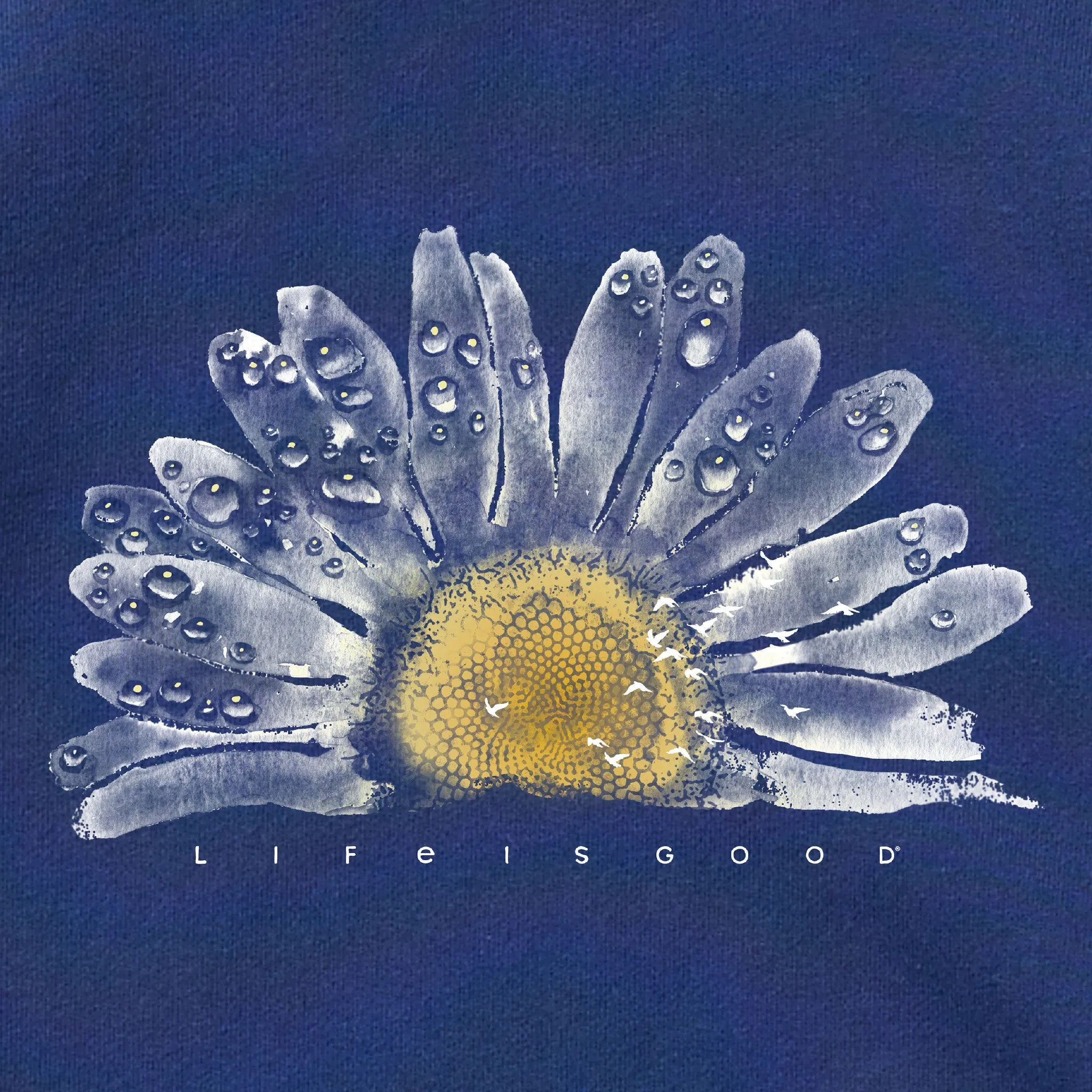 Women's Watercolor Daisy Simply True Fleece Crew Life is Good