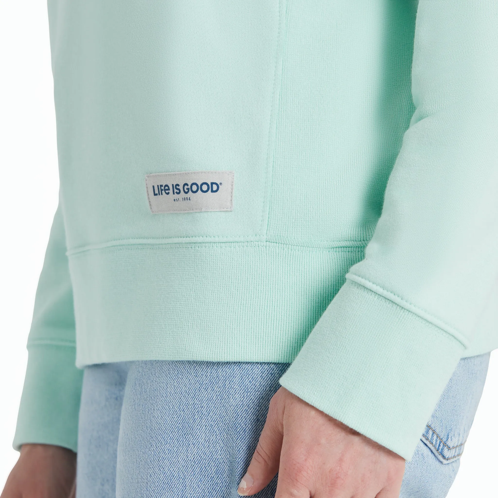 Women's Wave Stripe Simply True Fleece Crew Life is Good
