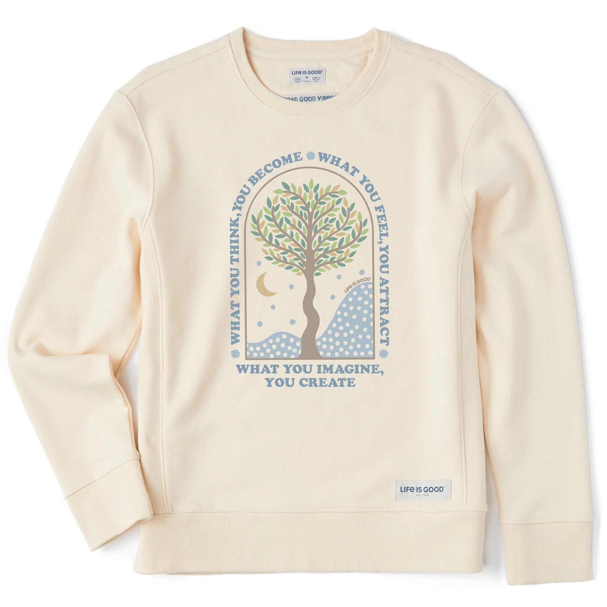 Women's What you Imagine, You Create Tree Simply True Crew Life is Good