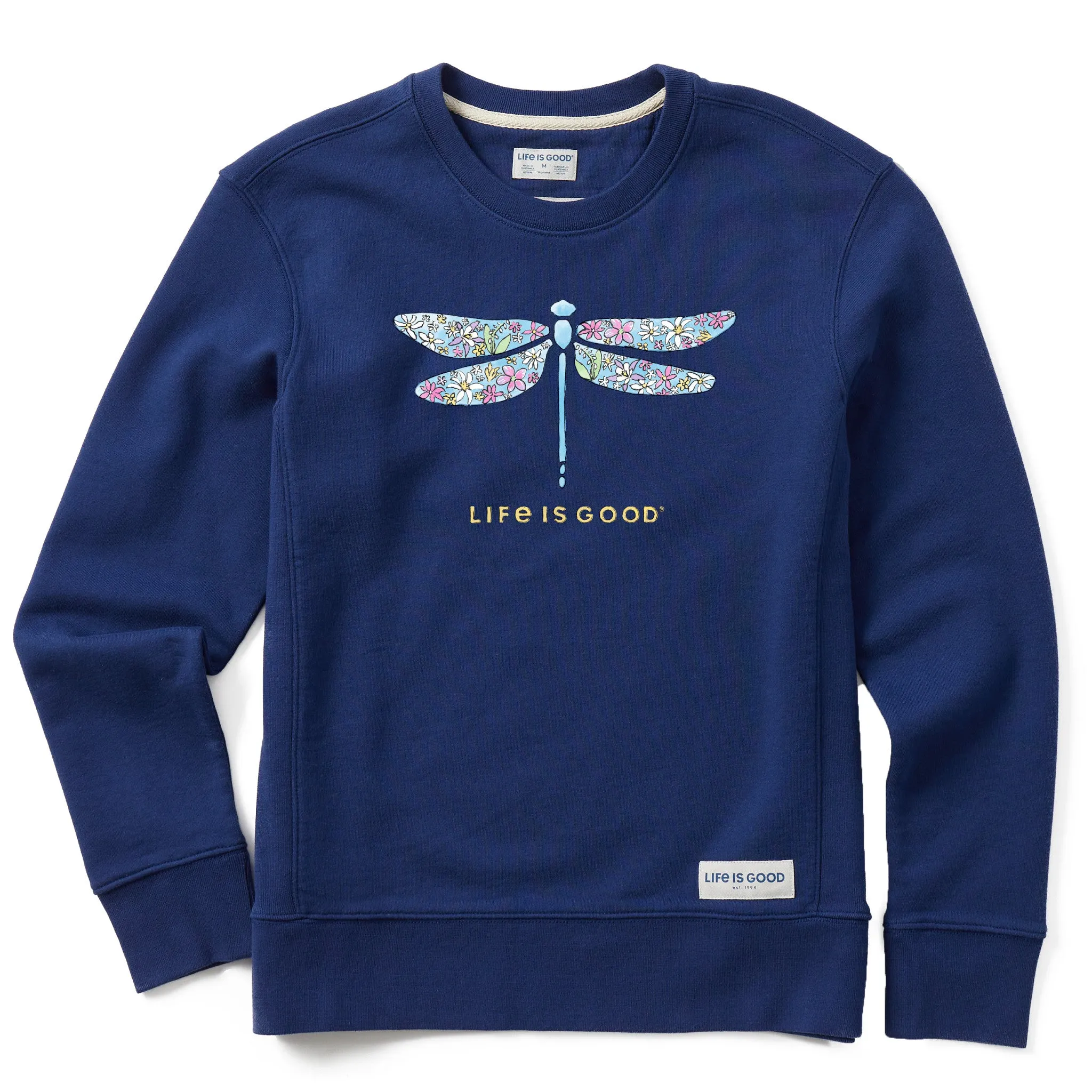 Women's Wildflower Dragonfly Simply True Crew Life is Good