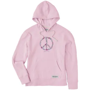 Women's Wildflower Love Peace Sign Simply True Fleece Hoodie Life is Good