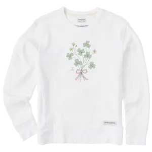 Women's Wildflower Shamrocks Simply True Crew Life is Good