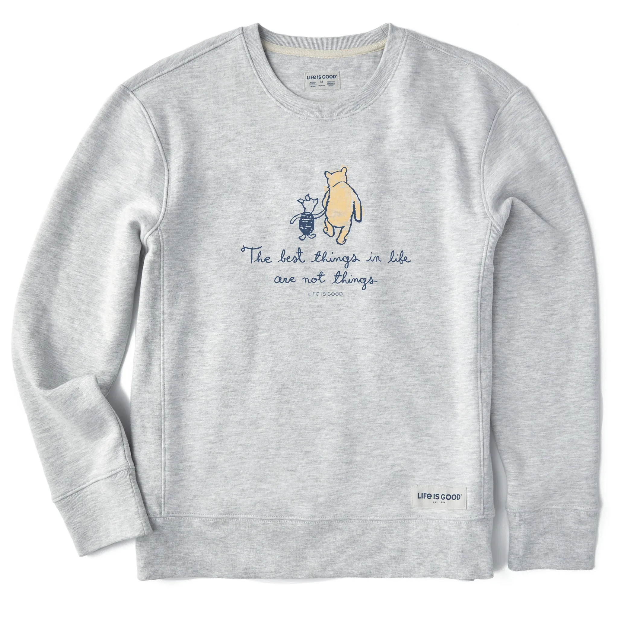 Women's Winnie Best Things Simply True Fleece Crew Life is Good