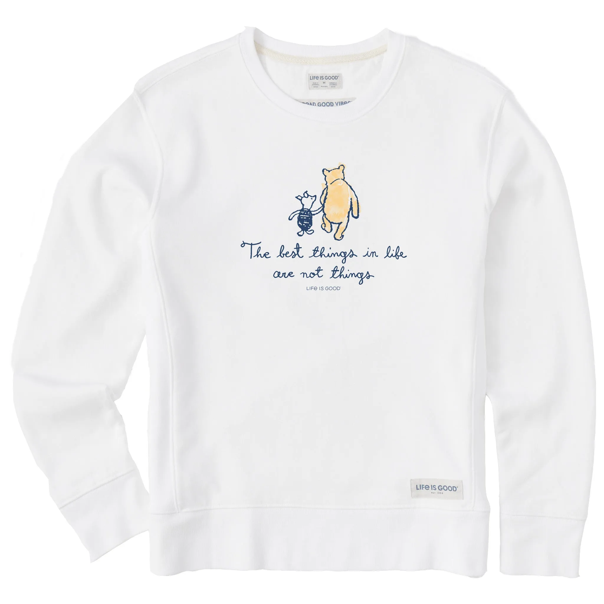 Women's Winnie Best Things Simply True Fleece Crew Life is Good