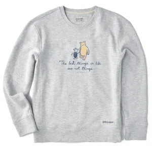 Women's Winnie Best Things Simply True Fleece Crew Life is Good