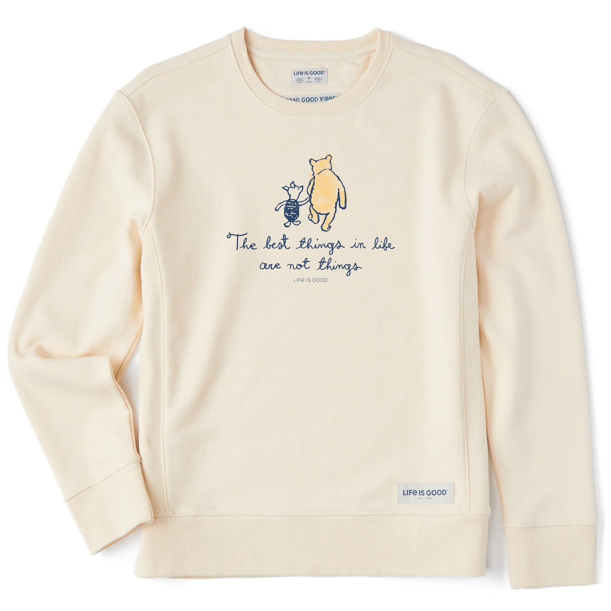 Women's Winnie Best Things Simply True Fleece Crew Life is Good
