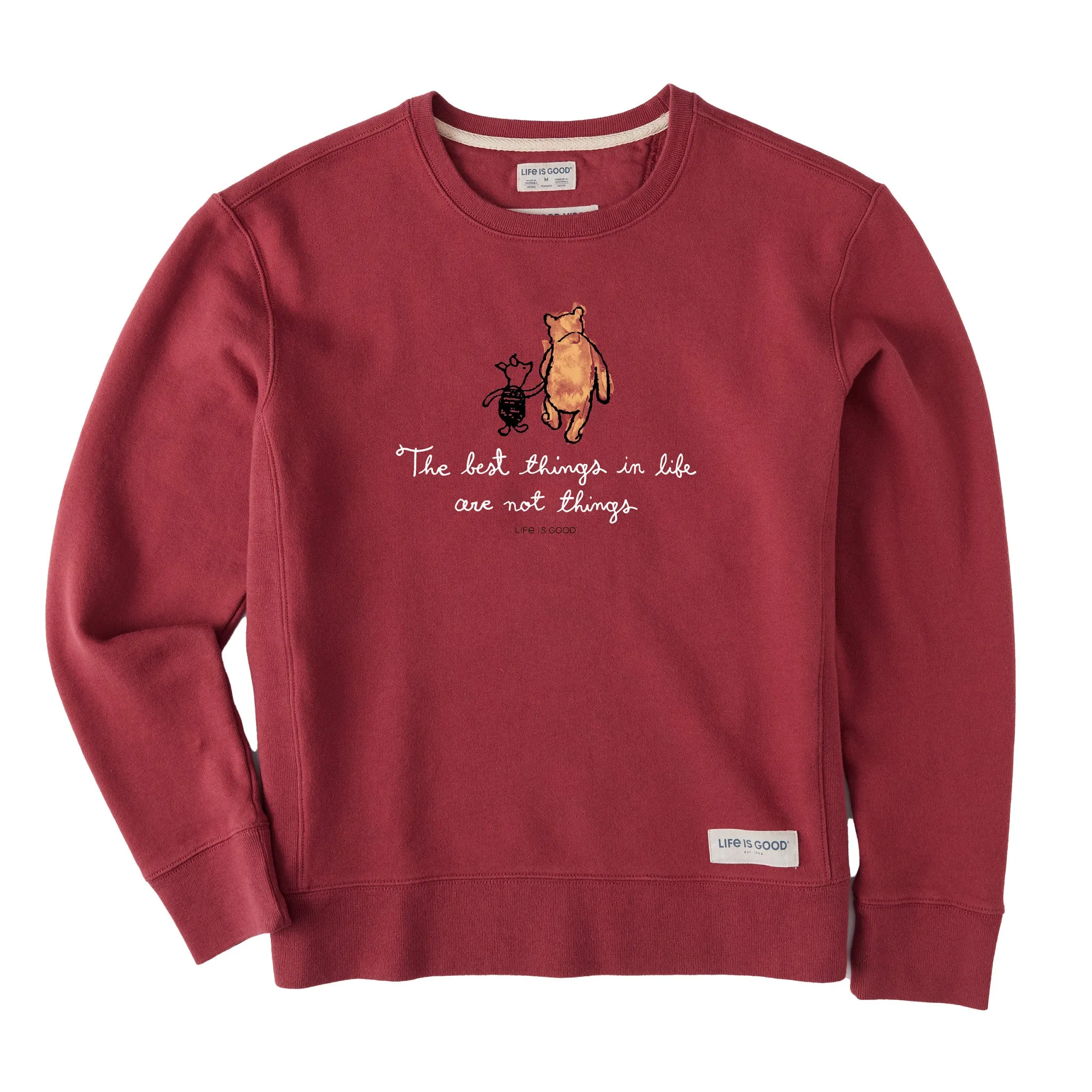Women's Winnie Best Things Simply True Fleece Crew Life is Good