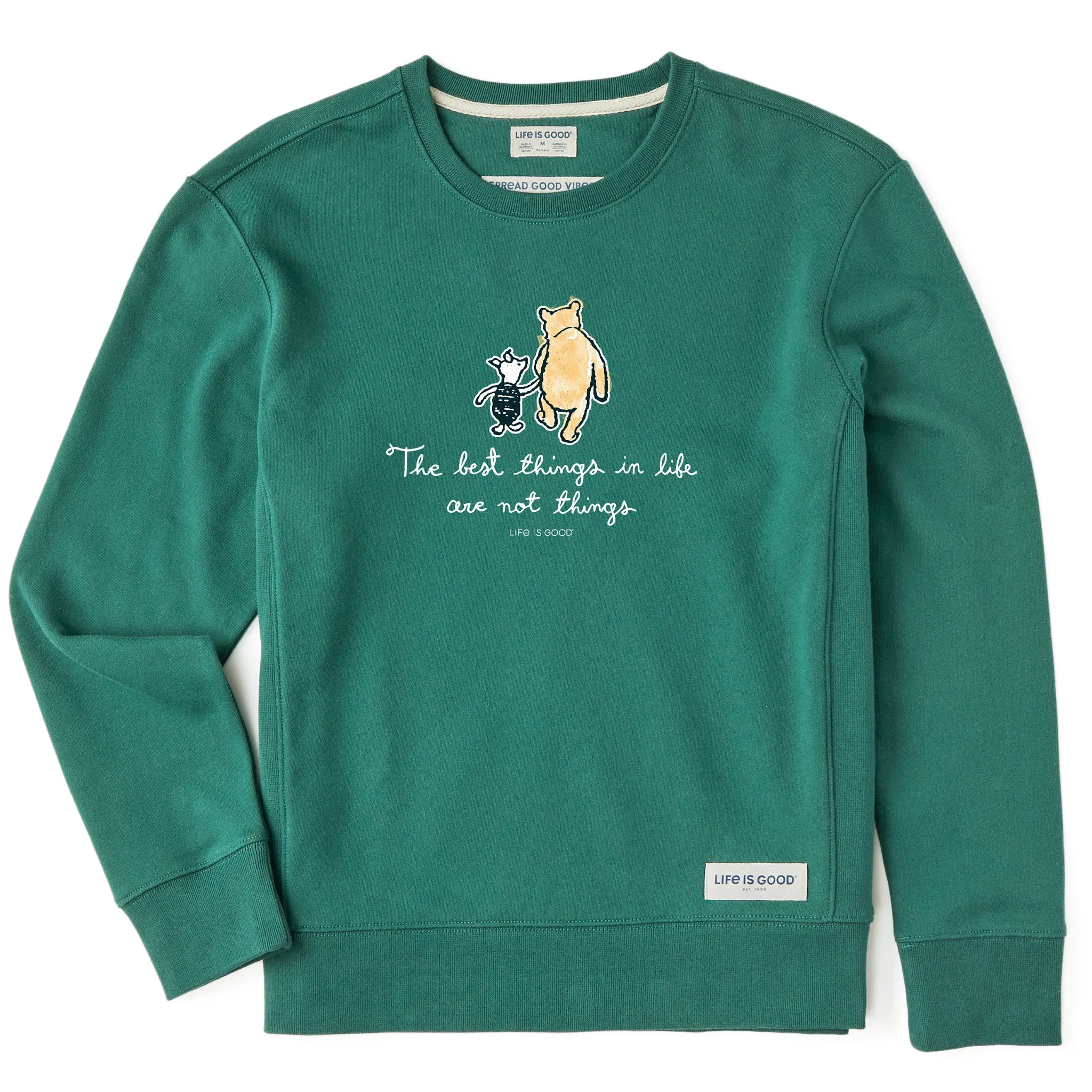 Women's Winnie Best Things Simply True Fleece Crew Life is Good