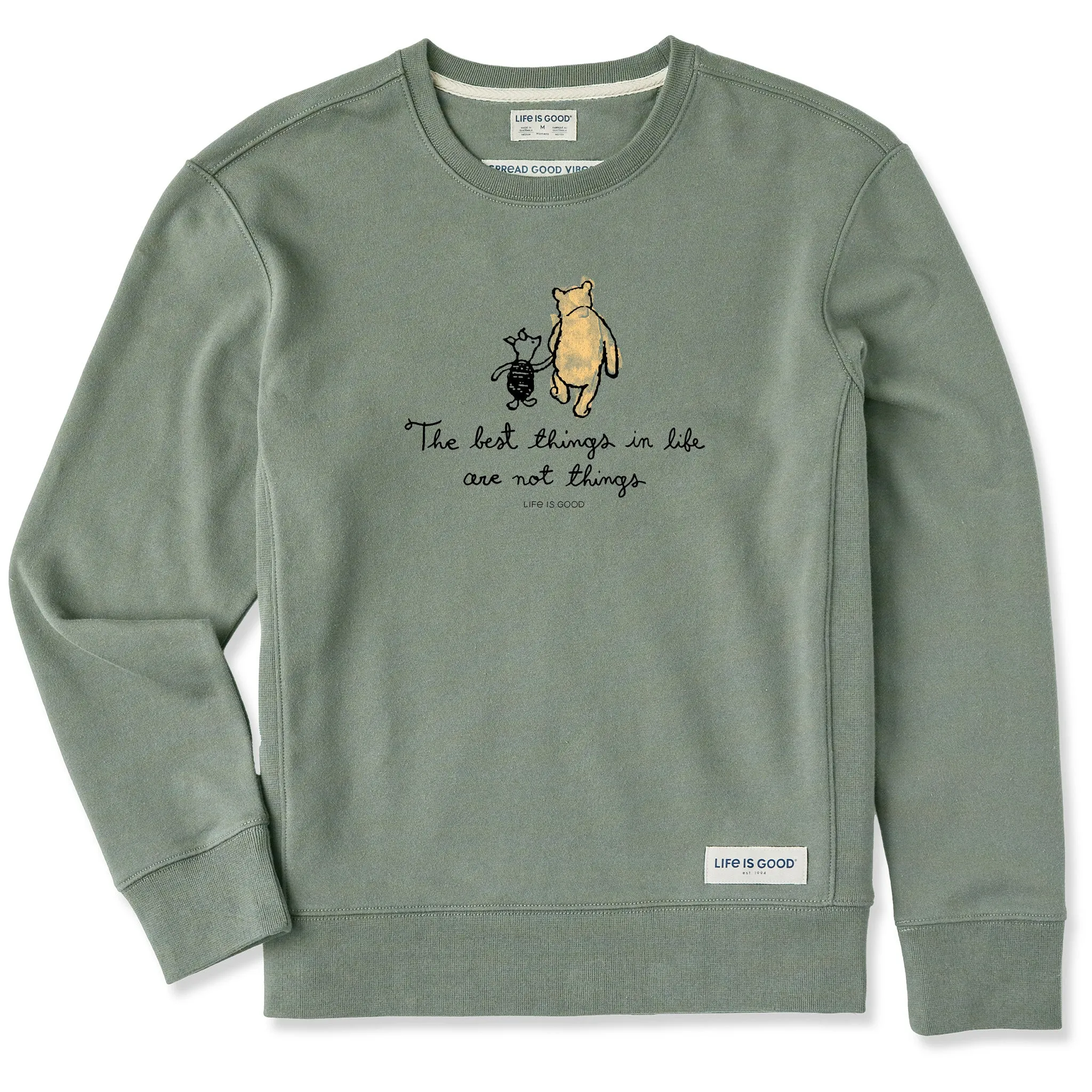 Women's Winnie Best Things Simply True Fleece Crew Life is Good