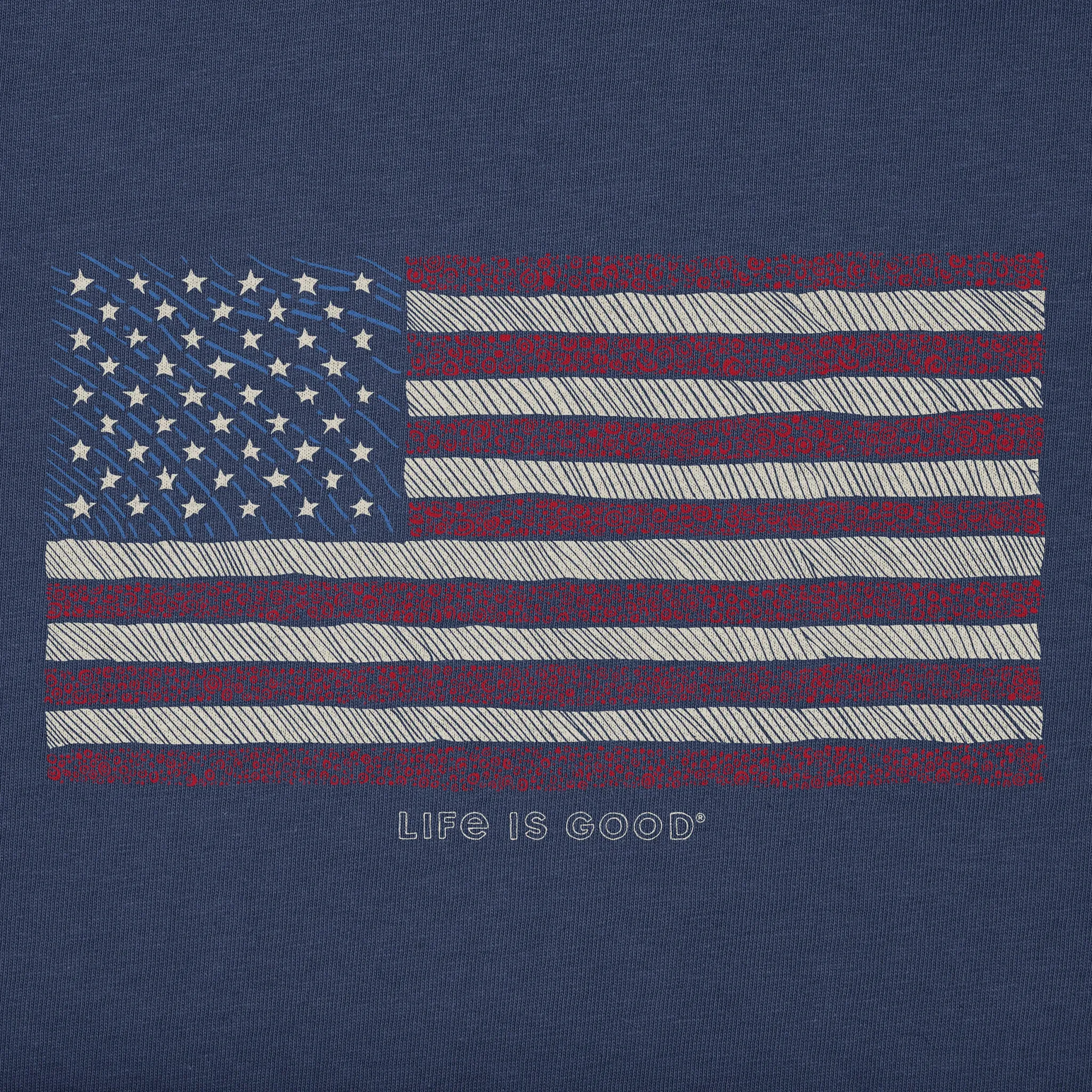Women's Yankee Doodle Flag Simply True Fleece Hoodie Life is Good