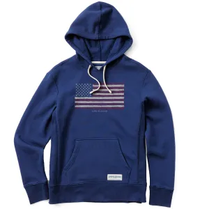 Women's Yankee Doodle Flag Simply True Fleece Hoodie Life is Good