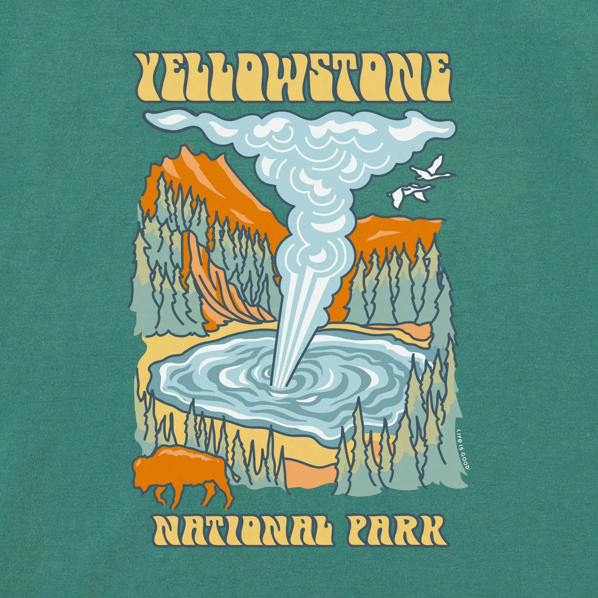 Women's Yellowstone Poster Simply True Crew Life is Good