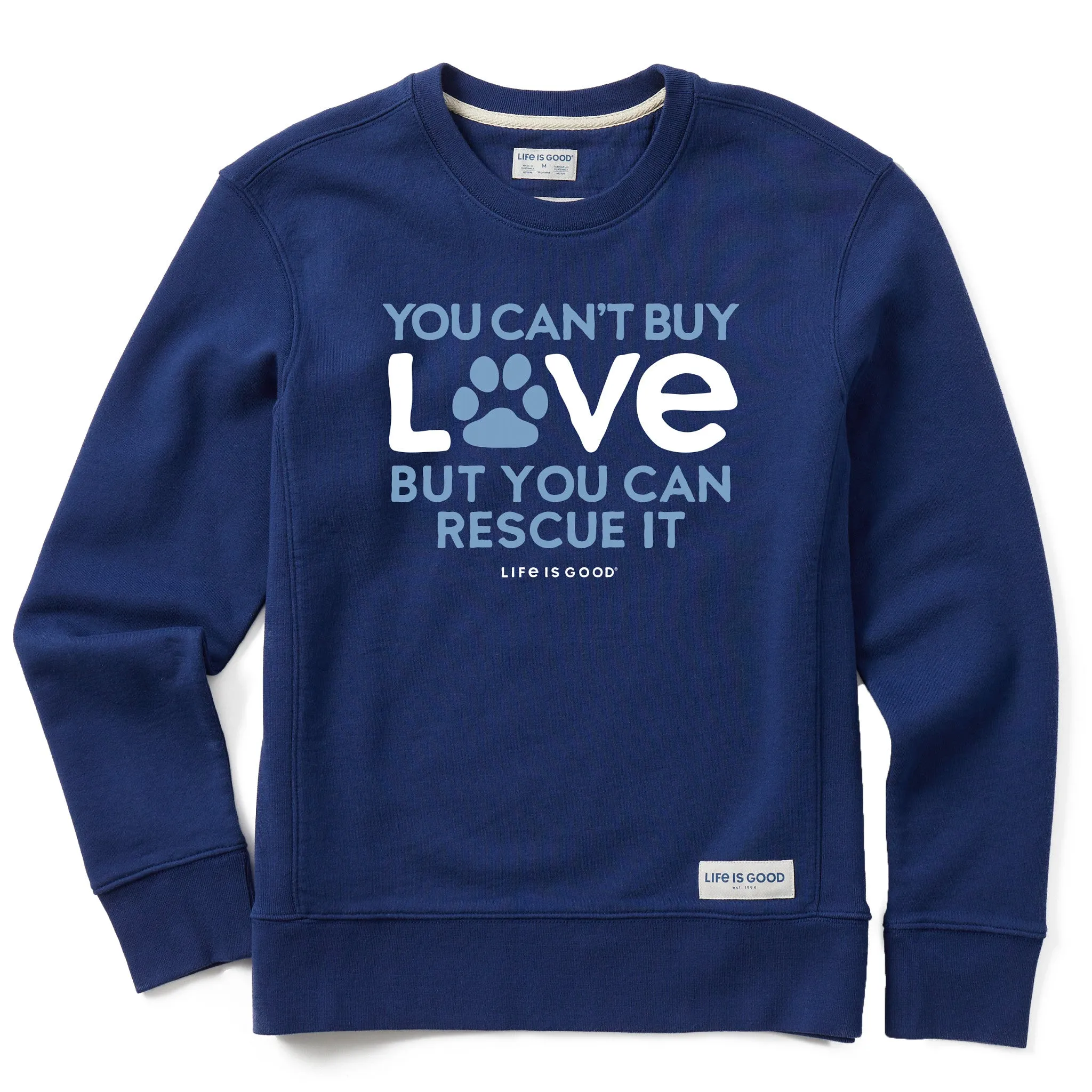Women's You Can Rescue Love Simply True Fleece Crew Life is Good